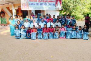 School bags for the students of Annai Sri Sarada Nilayam